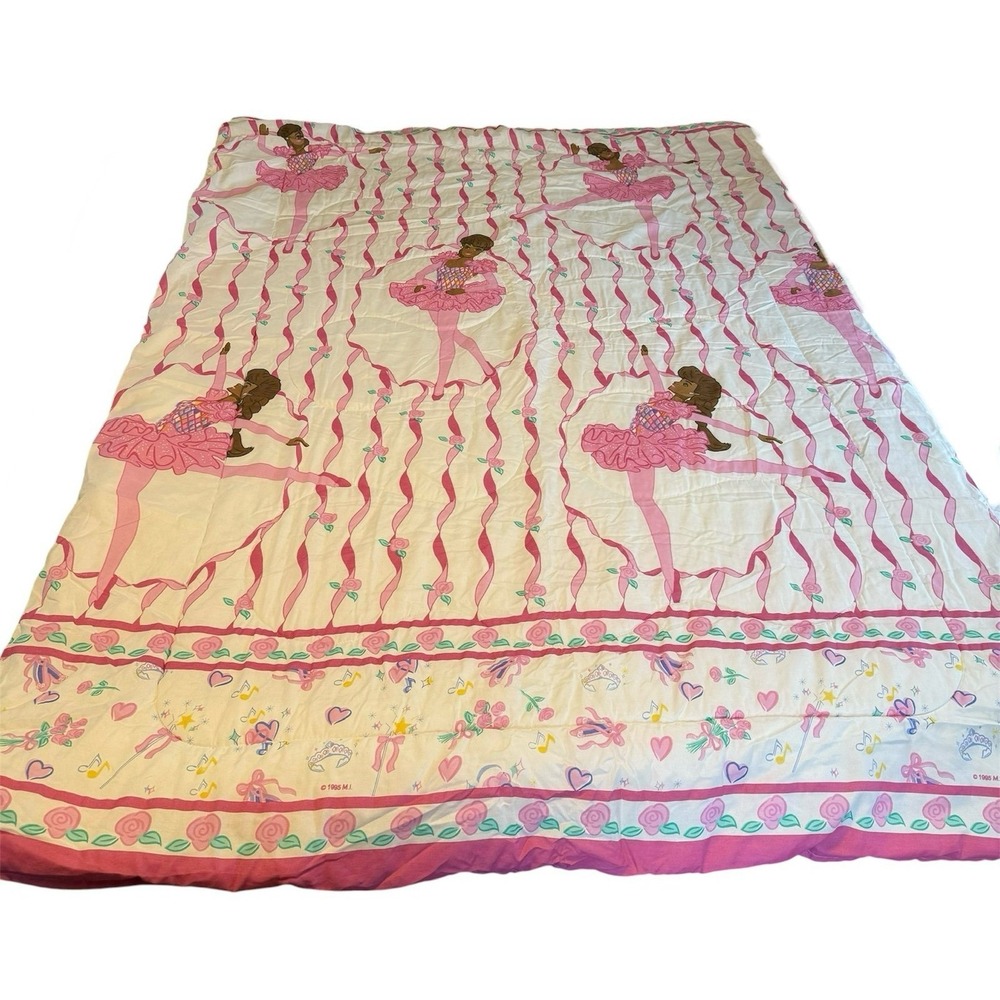 Vintage 1995 Ballerina Barbie TWIN Comforter Blanket 90s African American